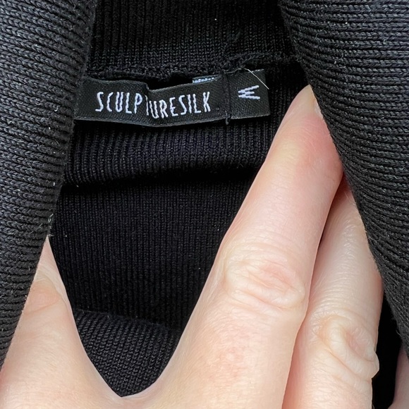 EUC Vintage Sculpture Silk Size M Cowel Neck Sweater - Picture 3 of 10